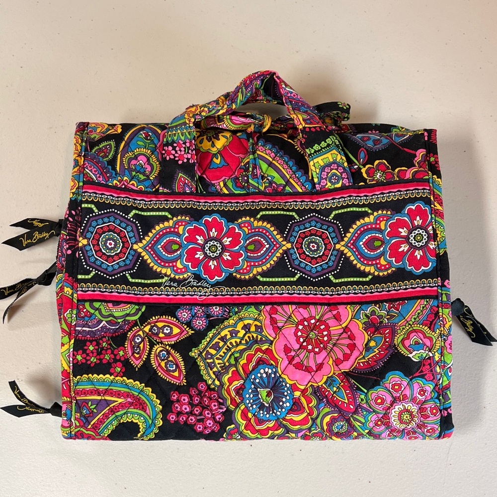 Vera Bradley Symphony in Hue Travel Hanging Cosmetic Organizer Bag Like New - Picture 2 of 5